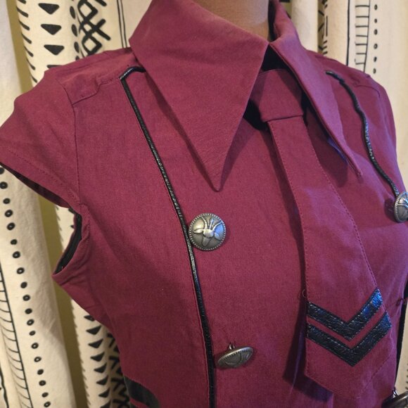 Killstar Black Ops Skater Dress with detachable tie - Blood color XL - Picture 7 of 15